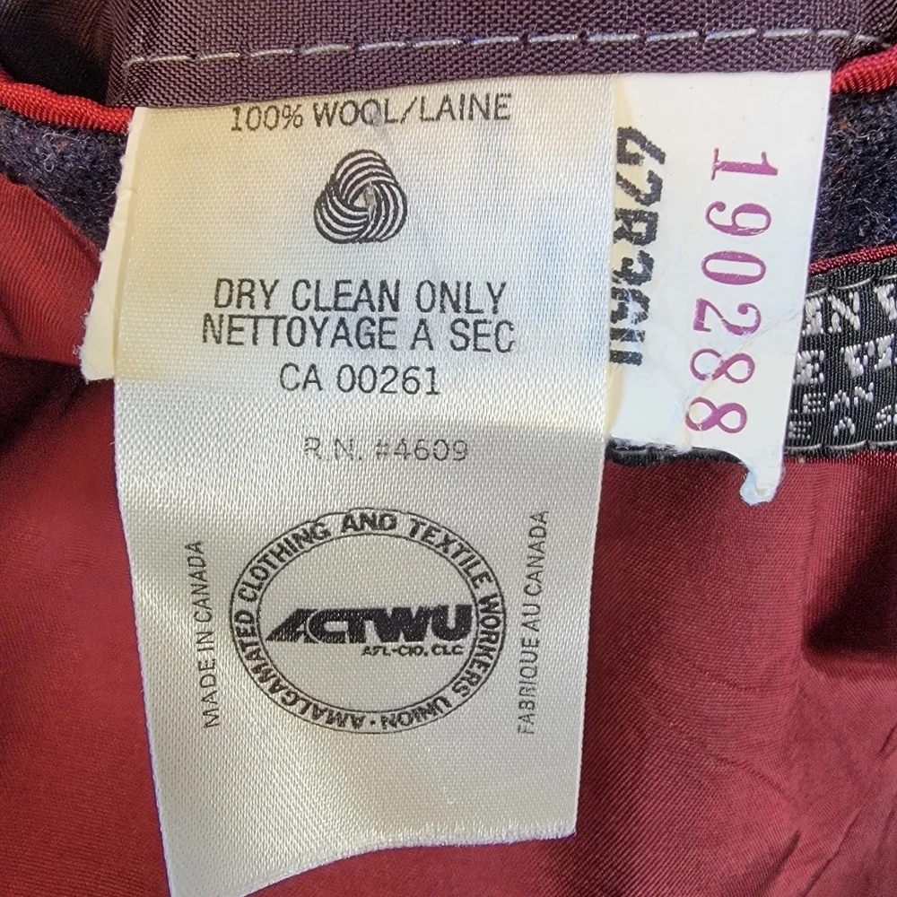 Westmount Club International 100% Wool 2 Button Blazer Jacket Gray Red Size 44R